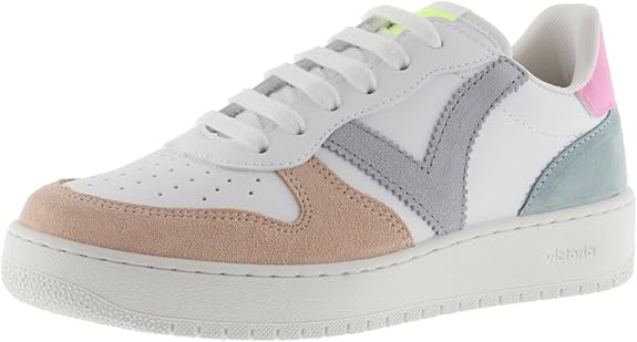 Victoria Madrid Suede Multicolor Rosa Low Platform Sneaker