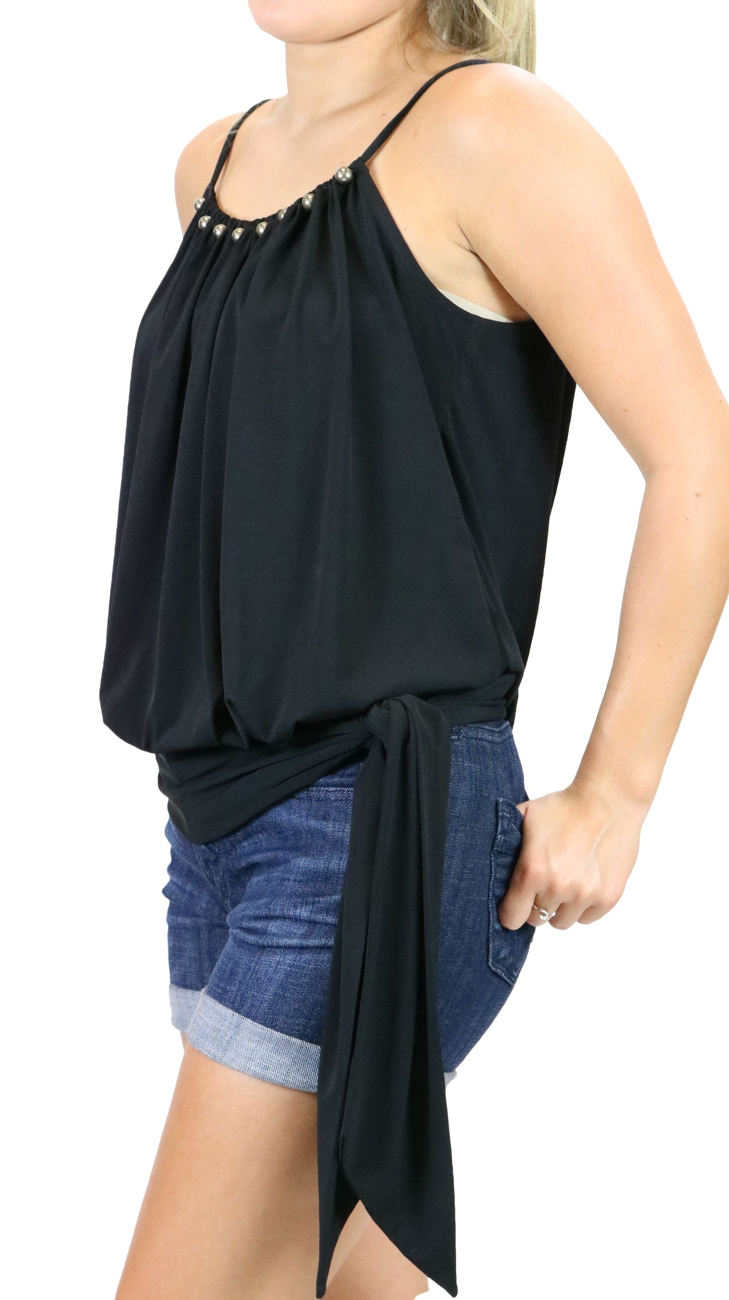 Julian Chang 1336 Black Caroline Top