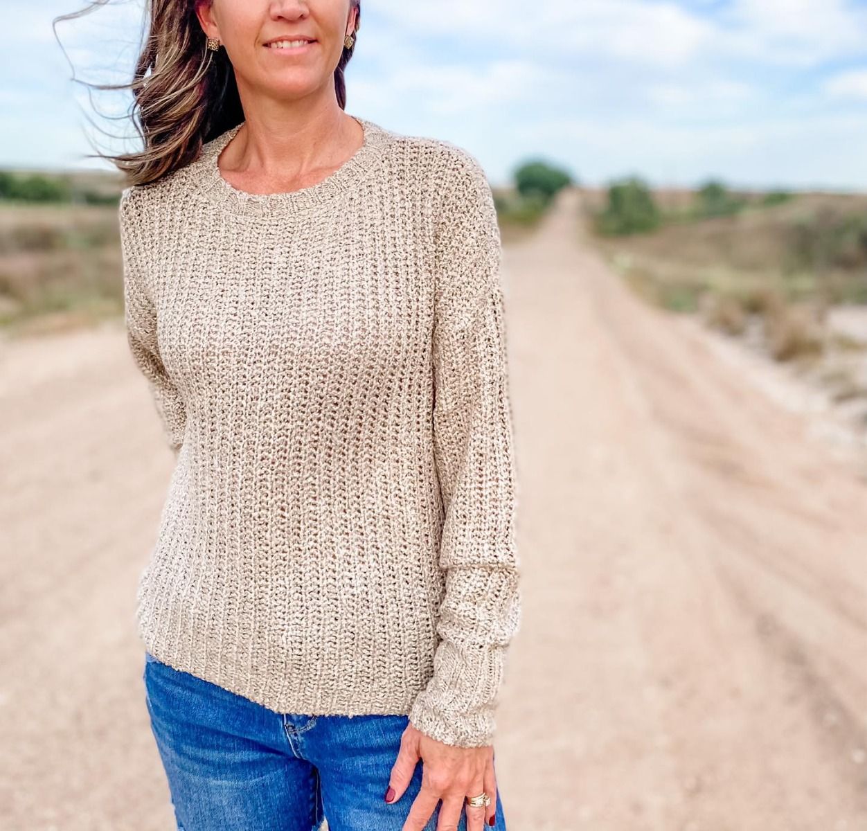 Woman's Camden Crew Neck Sweater In Camel Zw214483