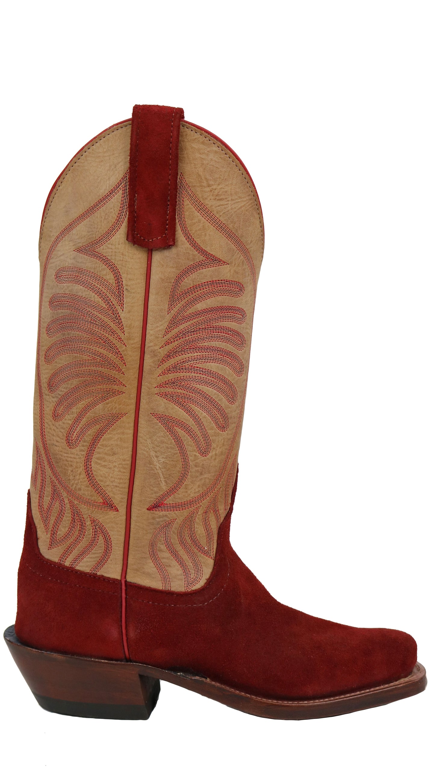Anderson Bean Red Hot Waxy Red Roughout Square Toe Boots