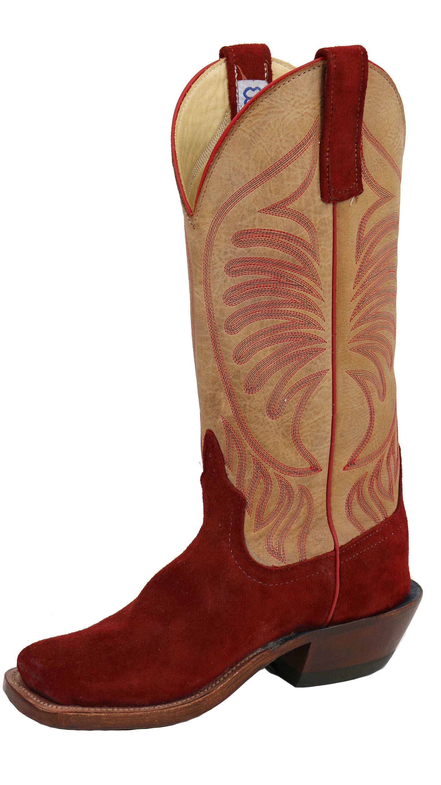 Anderson Bean Red Hot Waxy Red Roughout Square Toe Boots