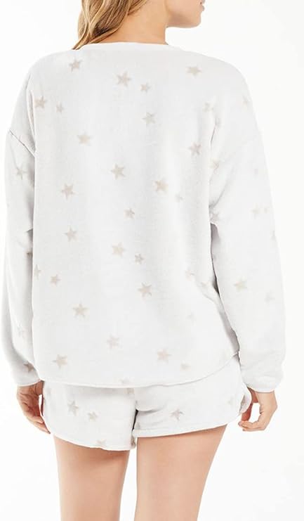 Z SUPPLY Ladies Frosted Plush Star Long Sleeve Top Zlt214394