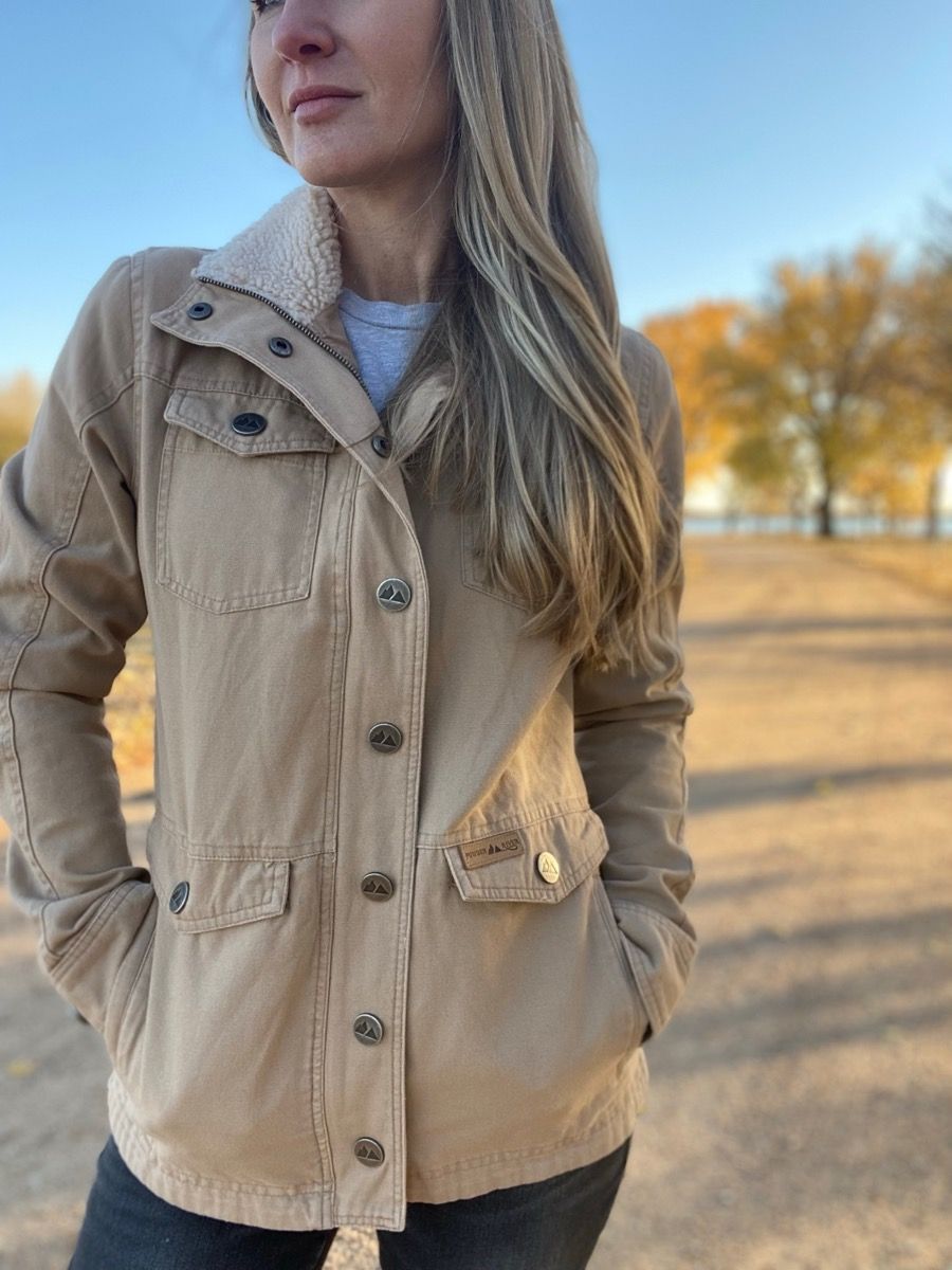 Ladies Brushed Cotton Canvas Performance Rancher Jacket In Tan 52-1029
