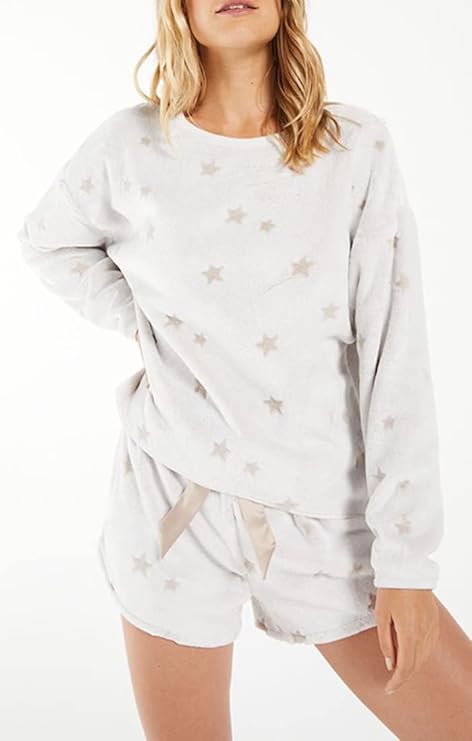 Z SUPPLY Ladies Frosted Plush Star Long Sleeve Top Zlt214394