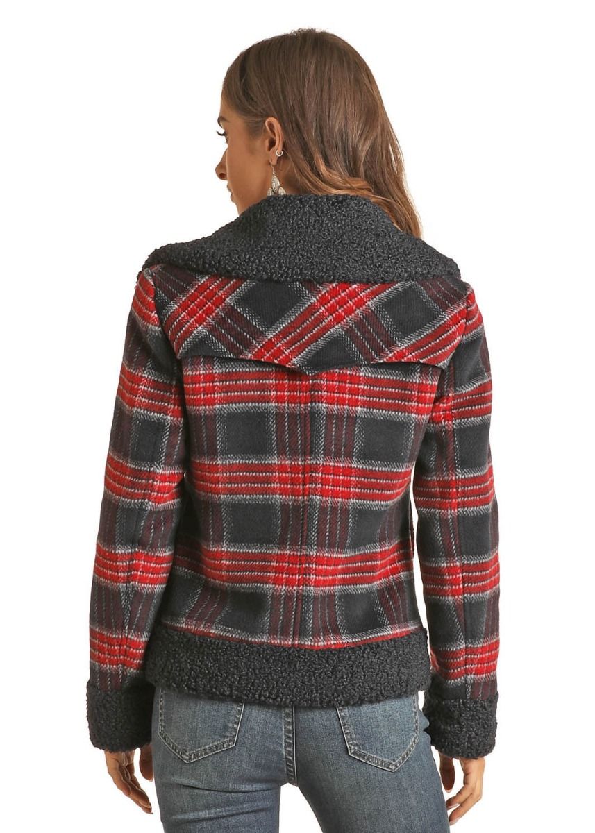 Ladies Ls Coat In Indigo Plaid