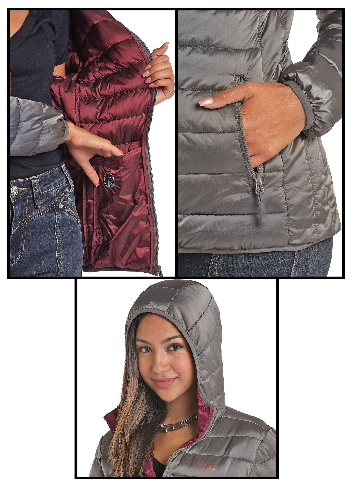 Powder River Outfitters Ladies Metallic Puffer Jacket