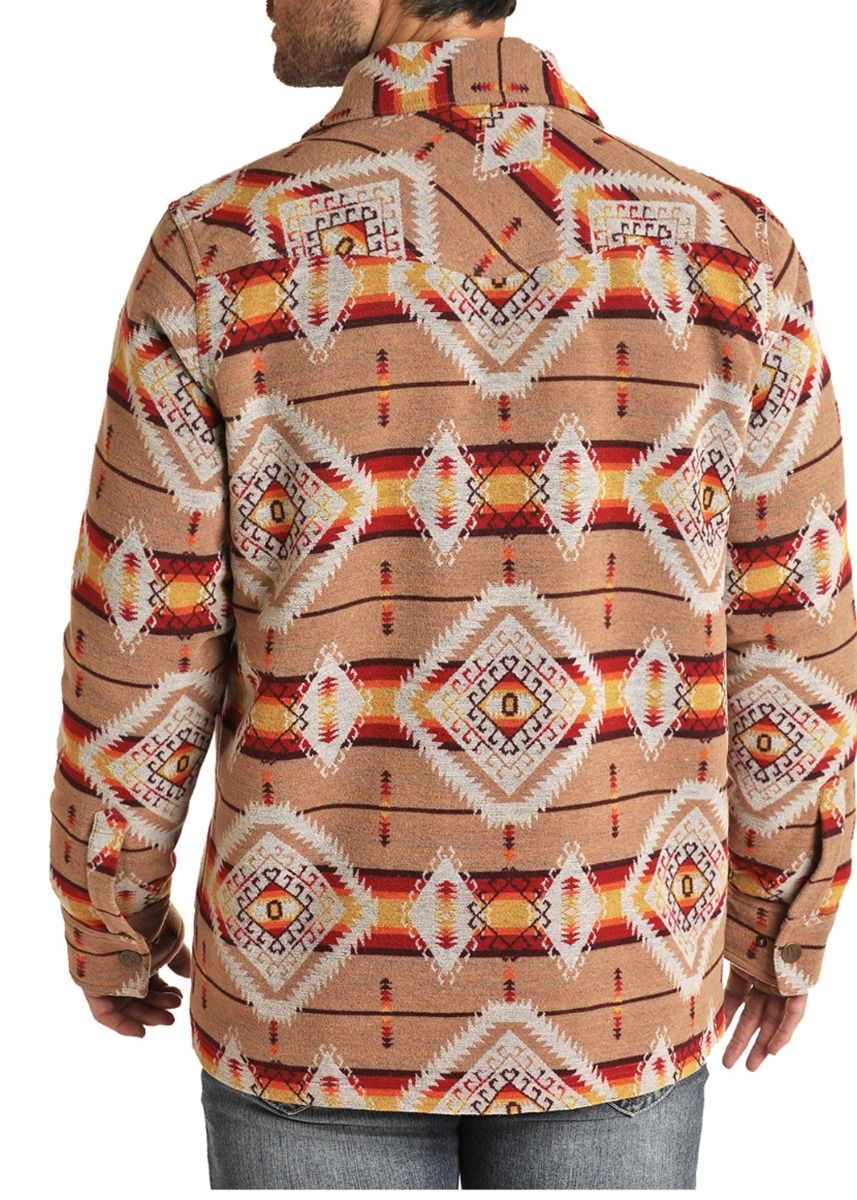 Men's Aztec Jacquard Wool Commander Jacket By Powder River 92-1011