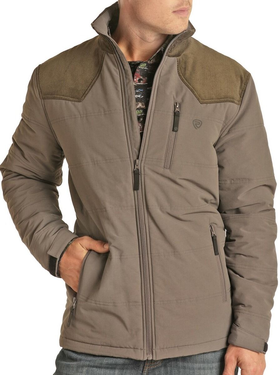 Men's Vintage '46 Corduroy Quilted Performance Jacket In Charcoal 92-1107