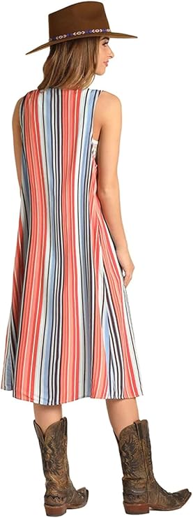 Rock & ROLL Cowgirl Stripe Print Vest