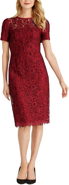 Draper James Collection Red Lace Sheath Dress
