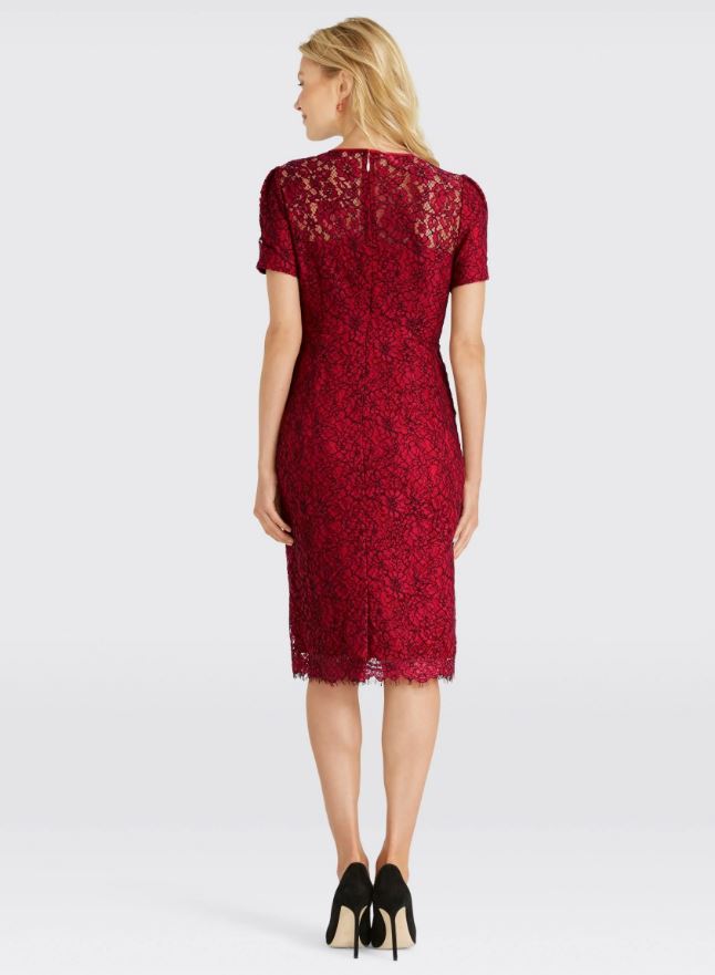 Draper James Collection Red Lace Sheath Dress