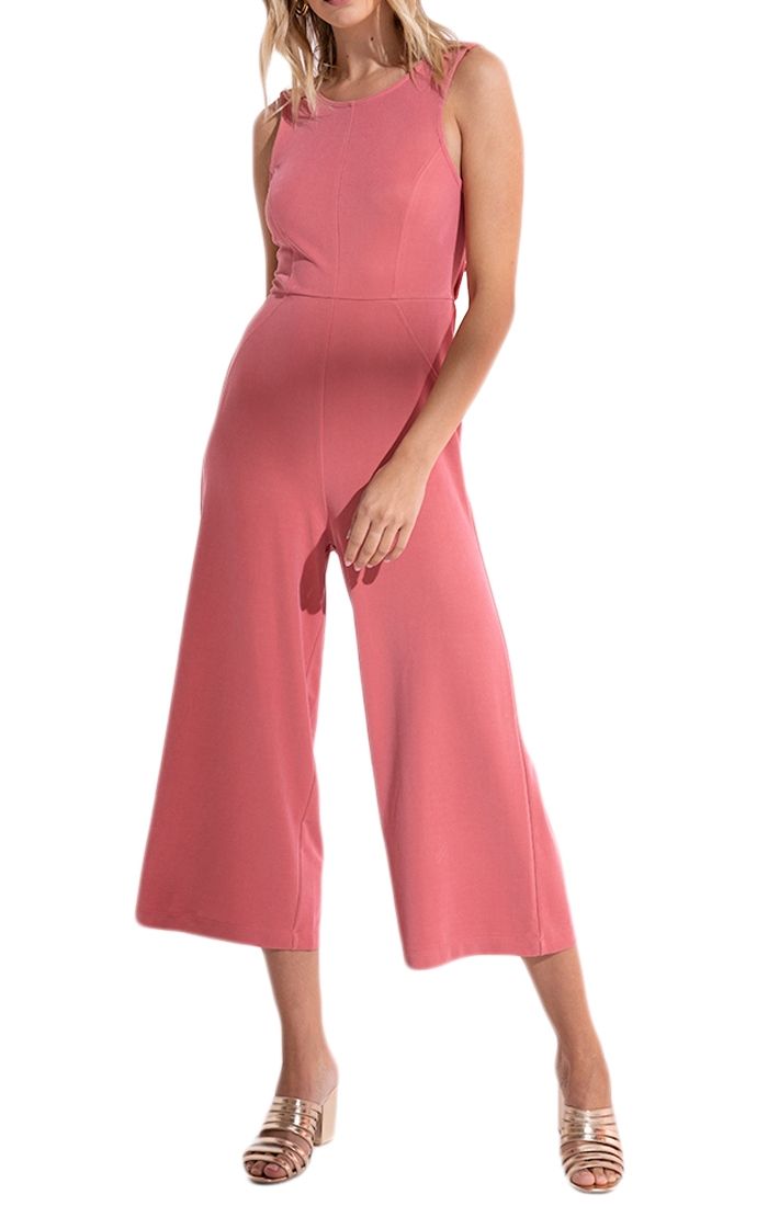 Black Swan August Tie Back Jumpsuit in Mineral Red