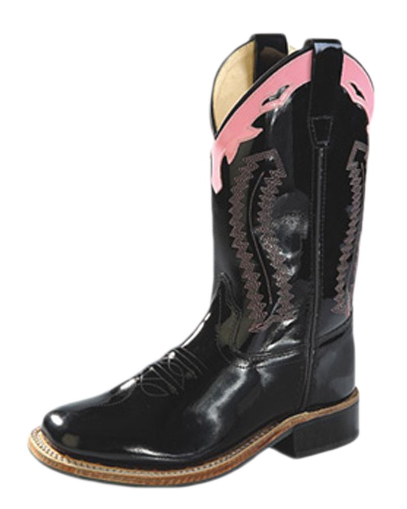 Old West Black Patent Leather Western Boots