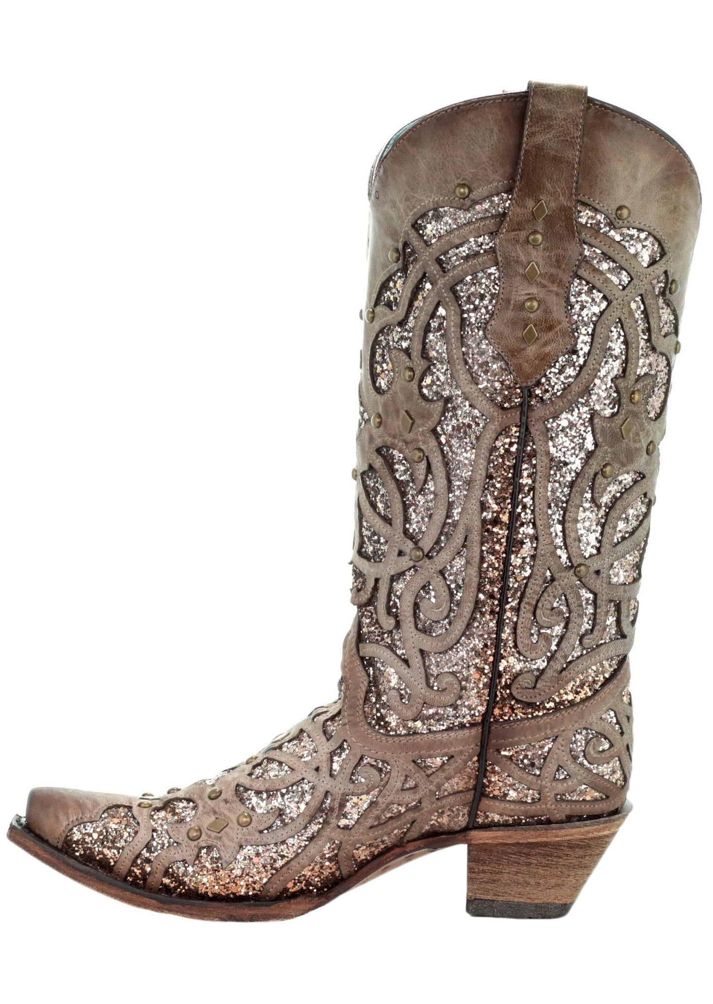 Corral Orix Glitter Inlay and Studs Snip Toe Boots