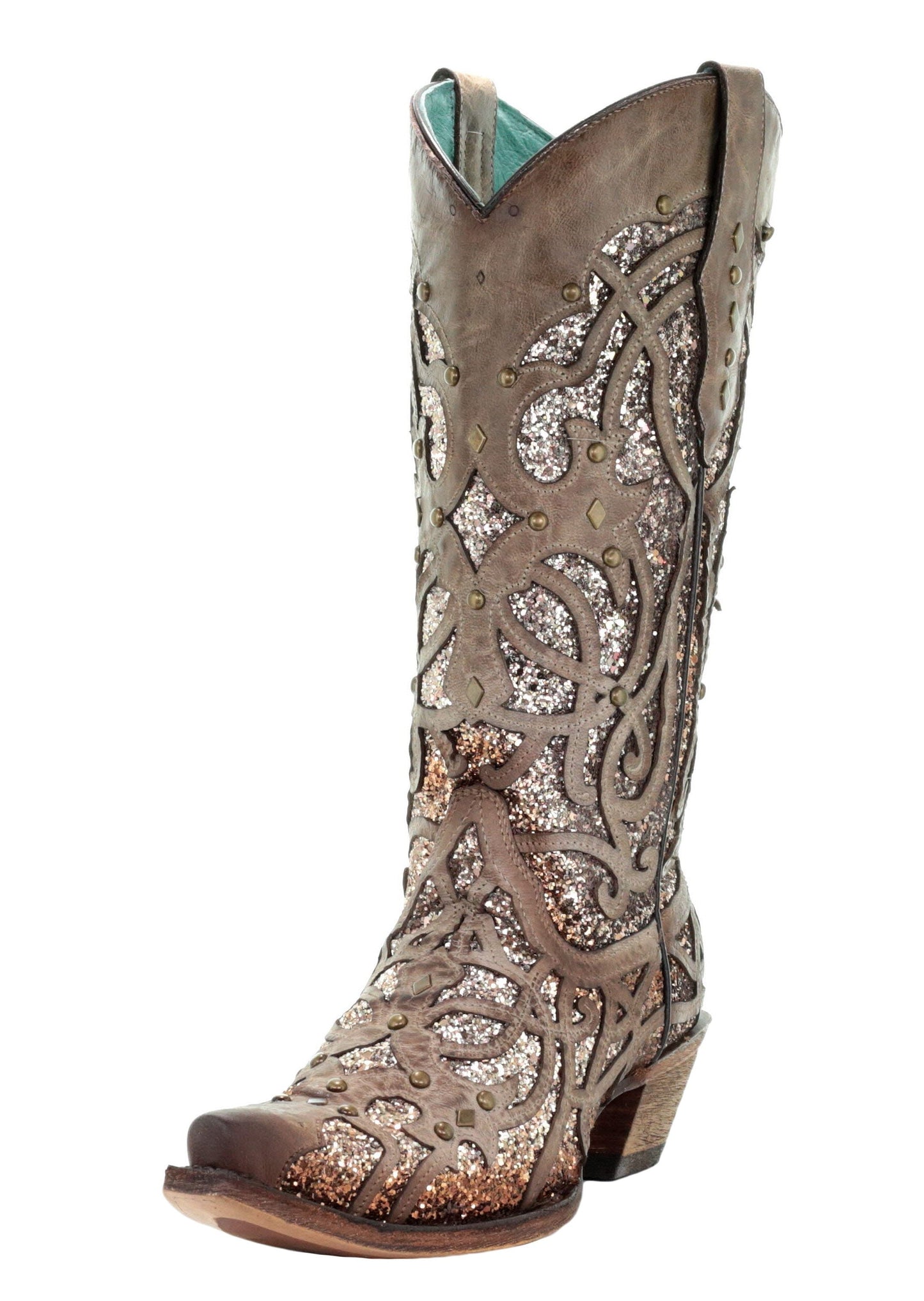 Corral Orix Glitter Inlay and Studs Snip Toe Boots