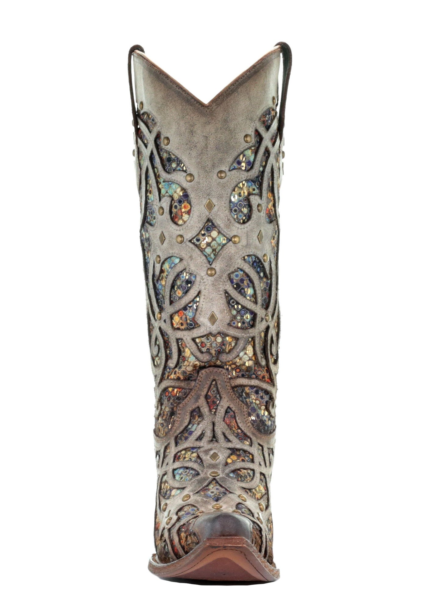 Corral Taupe Multicolor Inlay and Studs Boots