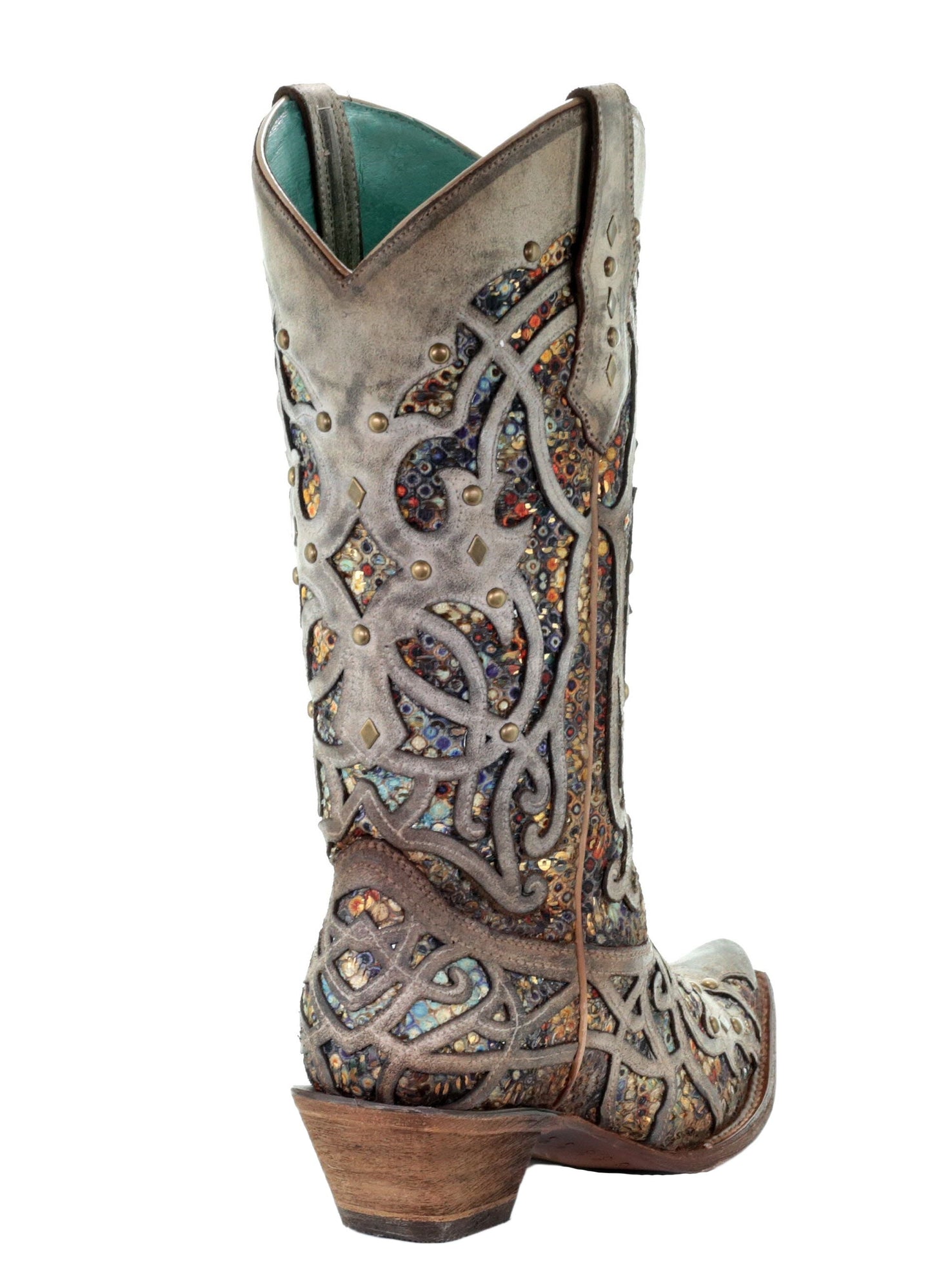 Corral Taupe Multicolor Inlay and Studs Boots