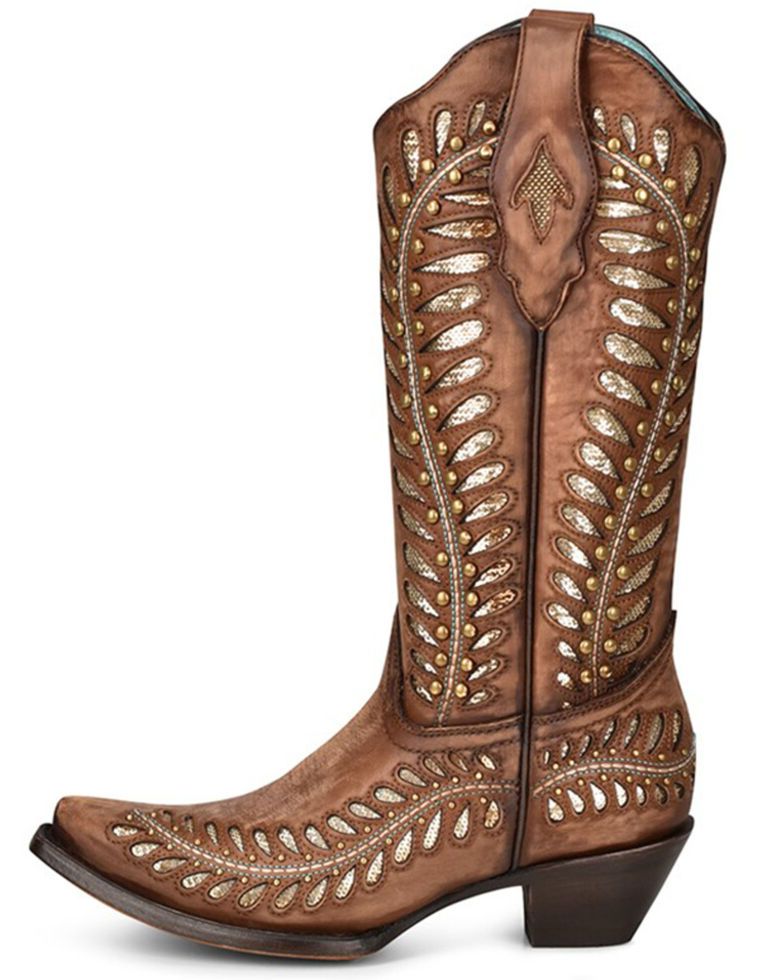 Corral Women's Tan Inlay Western Boots C3782