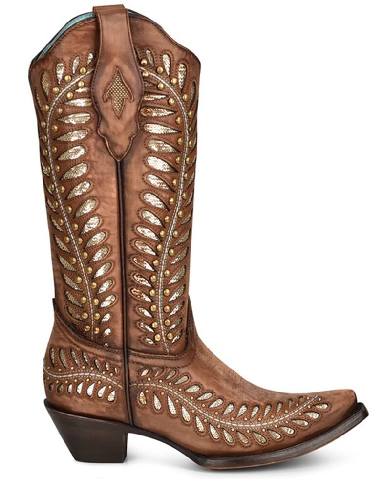 Corral Women's Tan Inlay Western Boots C3782