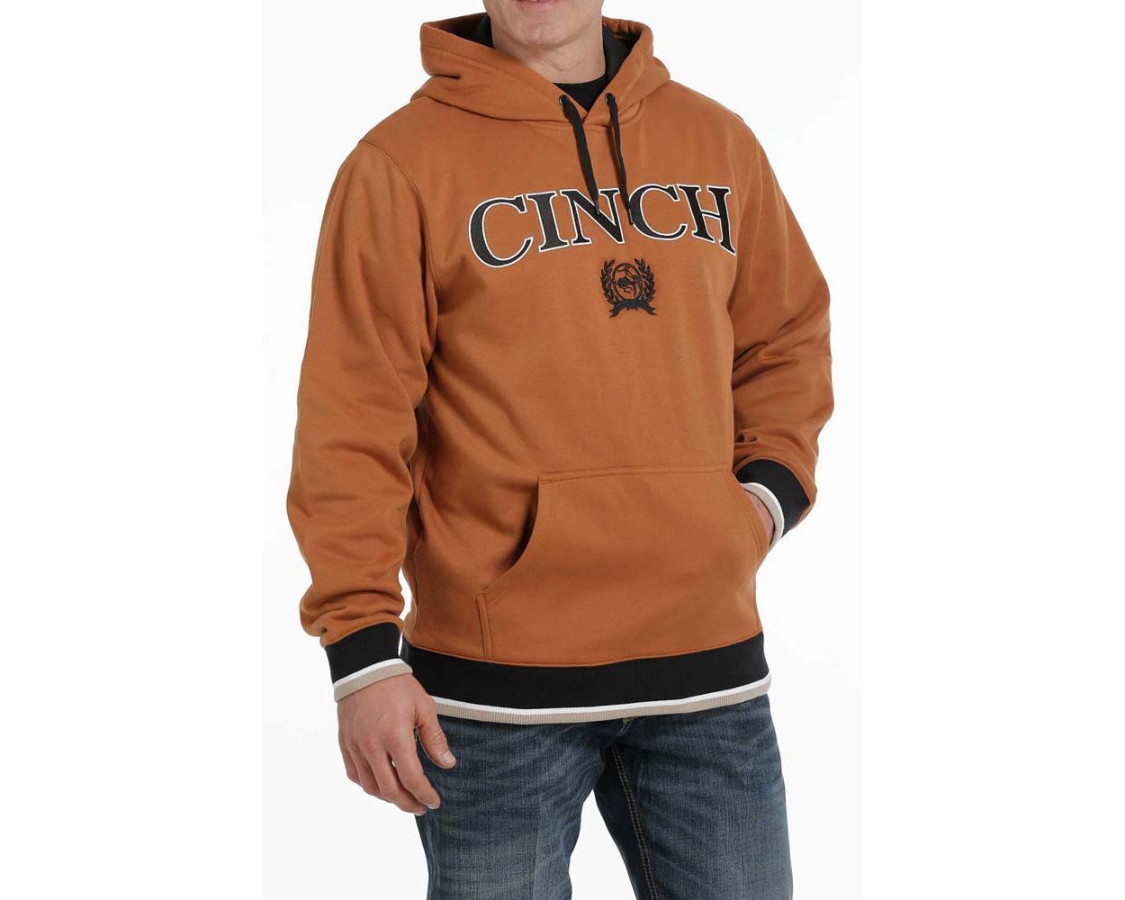 Men's Fleece Hoodie In Copper And Black By CInch MWK1206019
