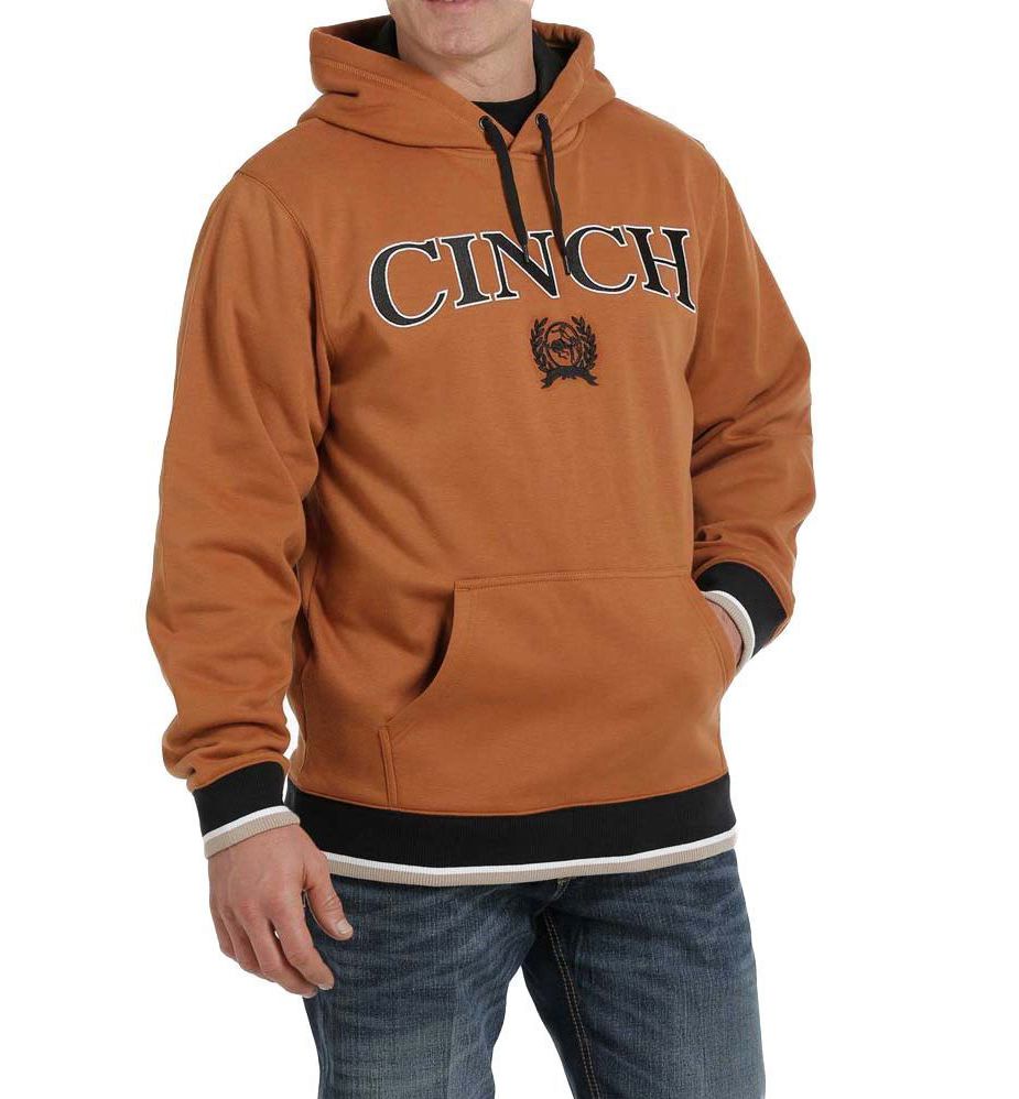 Men's Fleece Hoodie In Copper And Black By CInch MWK1206019