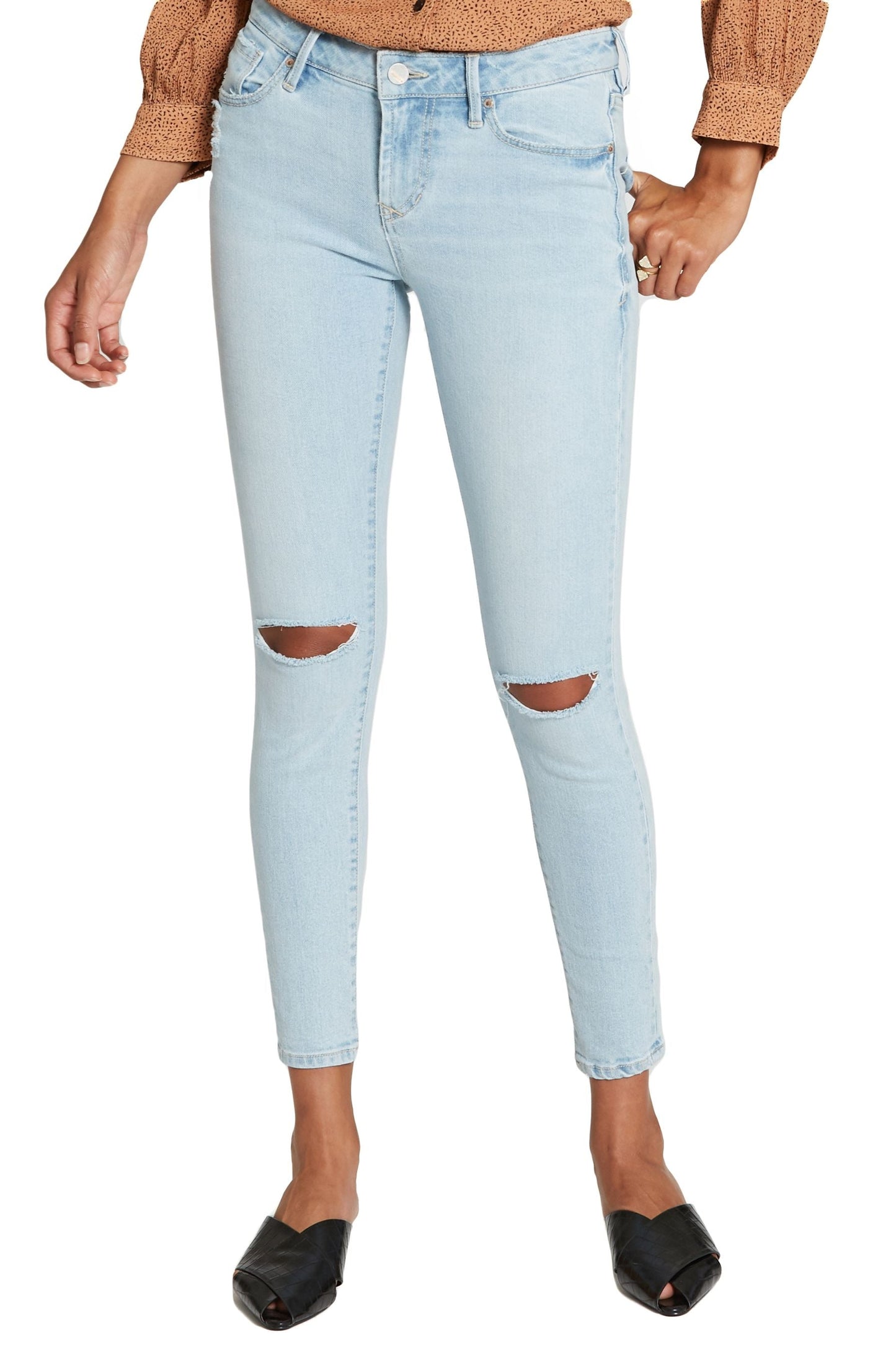 Dear John Gisele High Rise Frayed Hem Ankle Denim in Saybrook