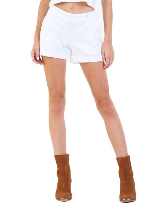 Hampton Mid Rise Shorts in Optic White by Dear John