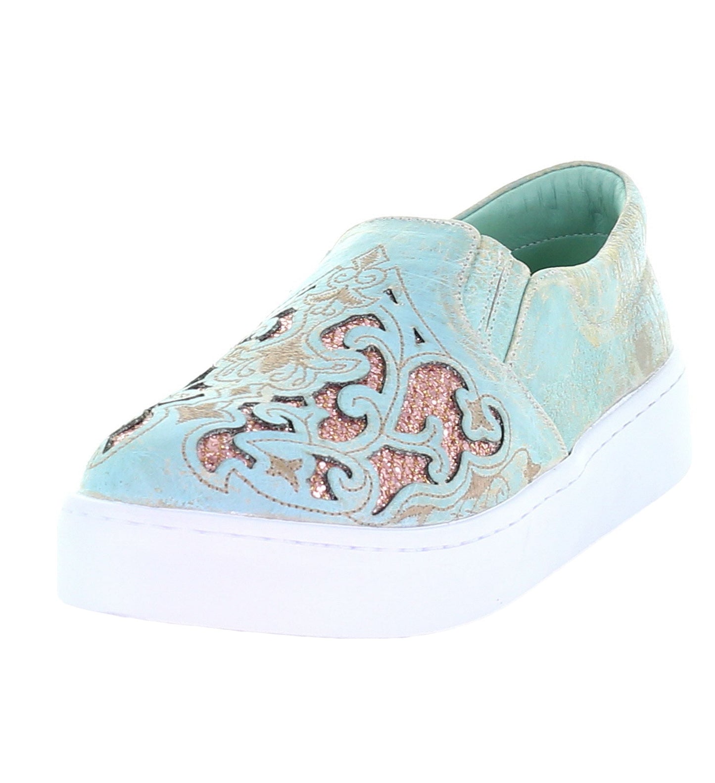 Corral Turquoise with Brown Glitter Inlay Sneaker