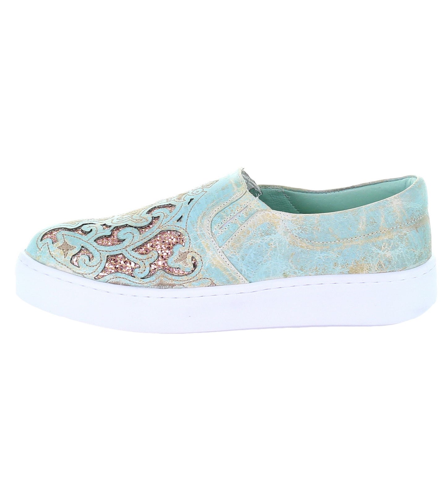 Corral Turquoise with Brown Glitter Inlay Sneaker
