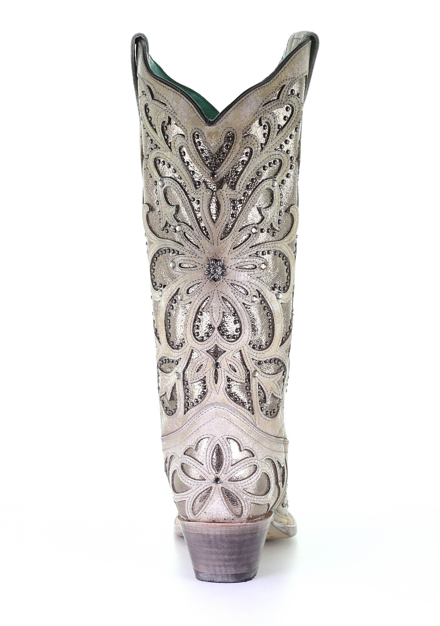 Corral White Oxford Inlay with Crystals and Embroidery Boots