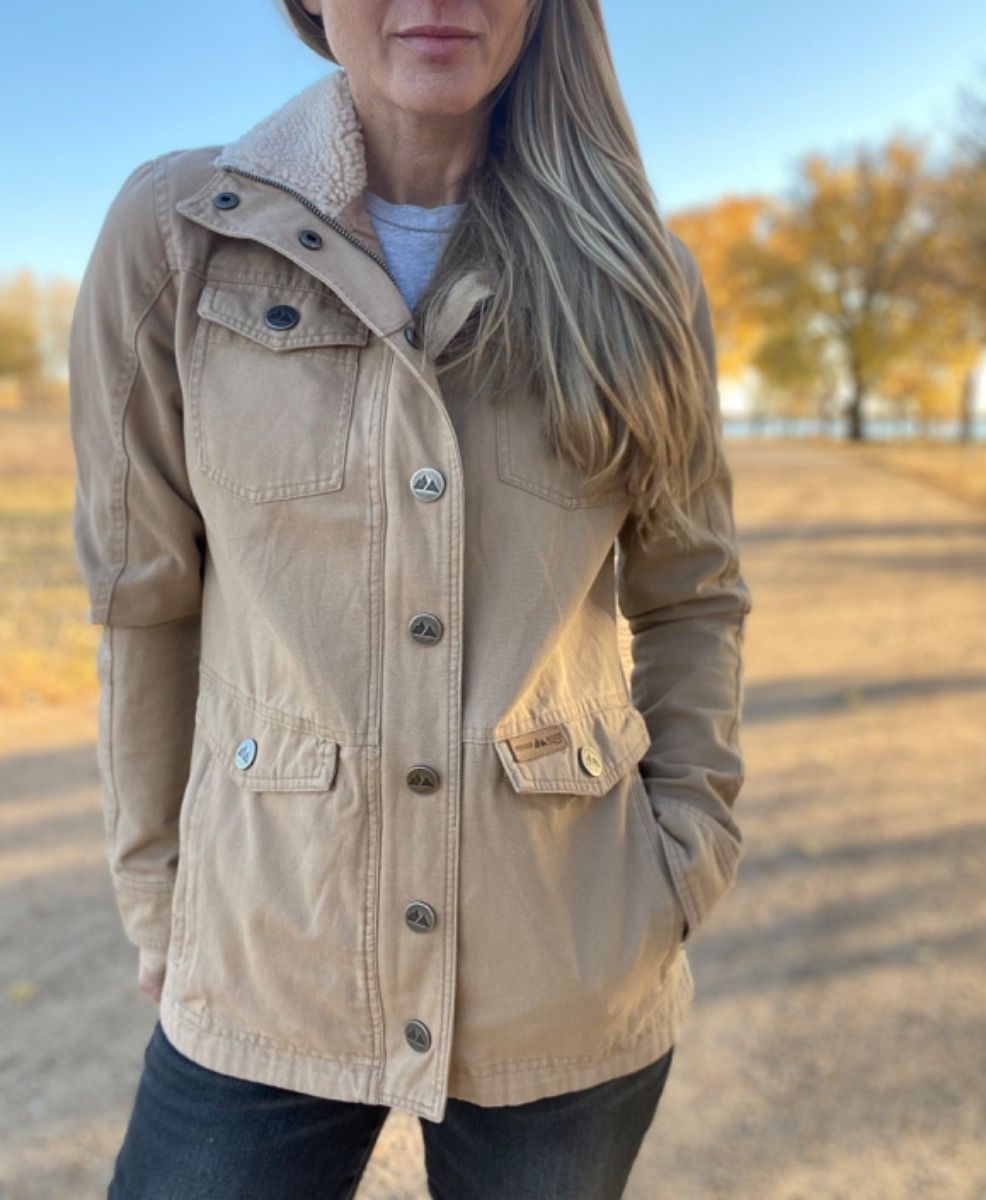 Ladies Brushed Cotton Canvas Performance Rancher Jacket In Tan 52-1029