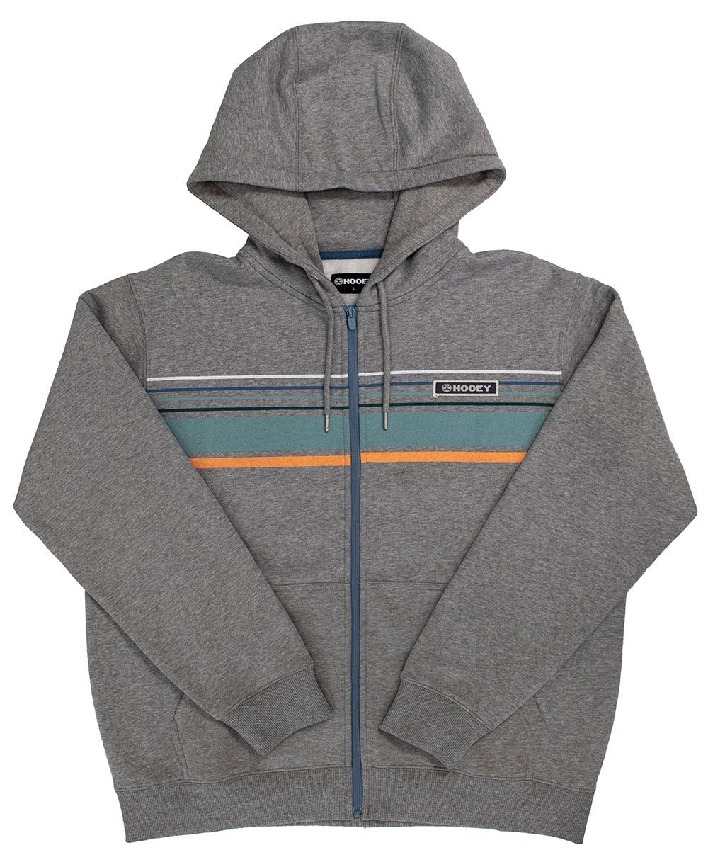 Men's Horizon Full Zip Hoody In Heather Gray By Hooey HH1192GY