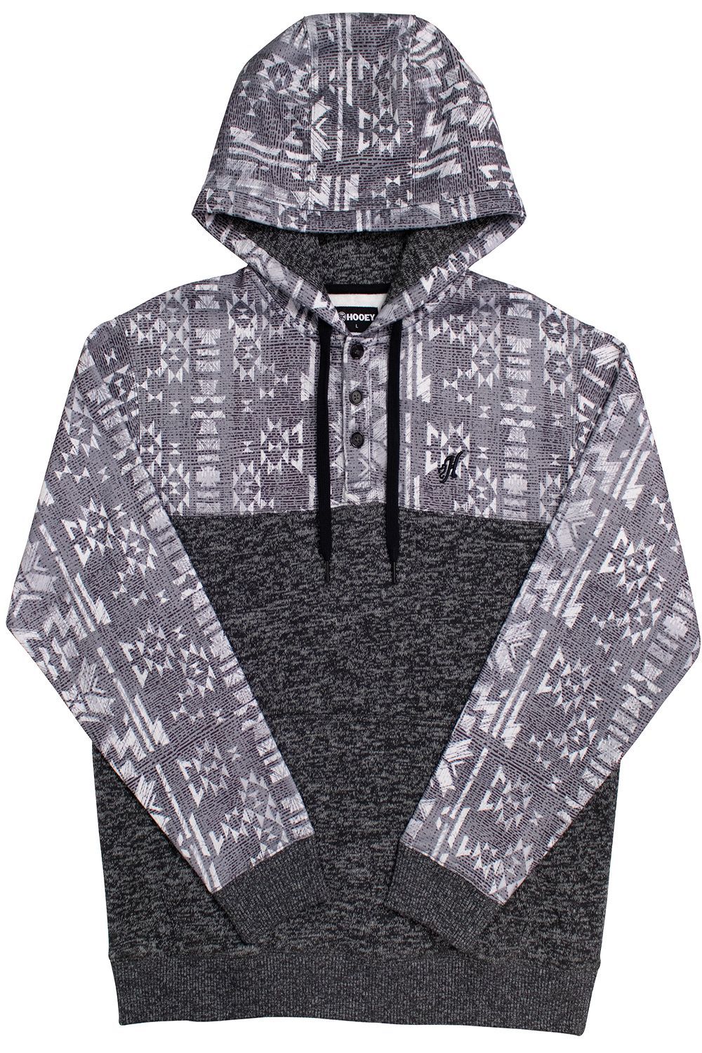 Jimmy Hoody in Gray With Grey Aztec Print HH11947AZGY