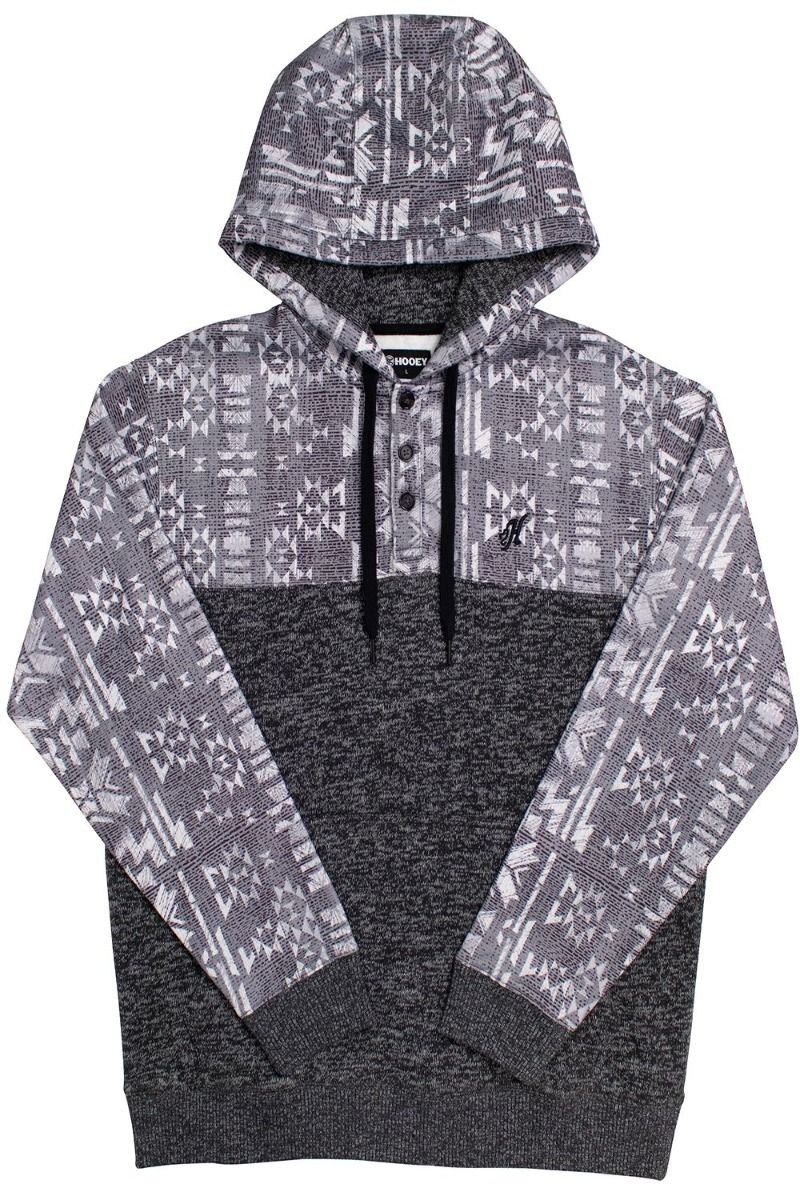 Jimmy Hoody in Gray With Grey Aztec Print HH11947AZGY