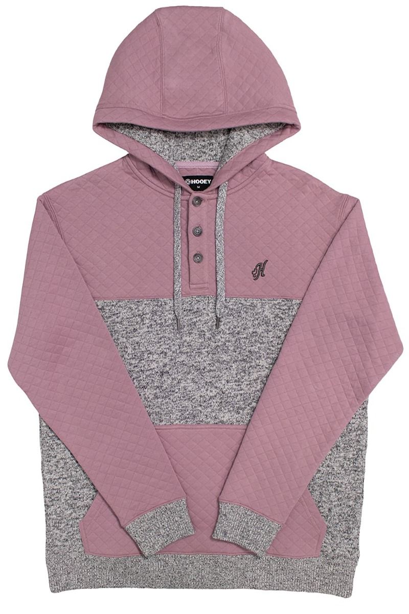 Ladies Jimmy Hoody In Gray With Purple Quilted Pattern HH1202PLGY
