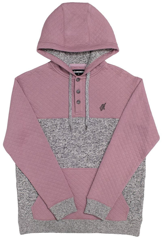 Ladies Jimmy Hoody In Gray With Purple Quilted Pattern HH1202PLGY