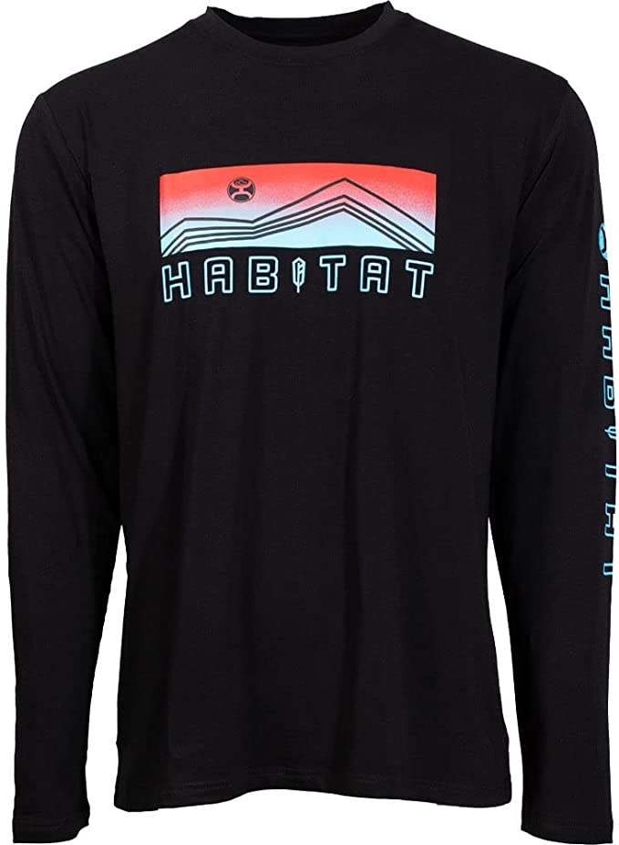 Dusk Habitat Long Sleeve Bamboo Shirt In Black HT1620BK