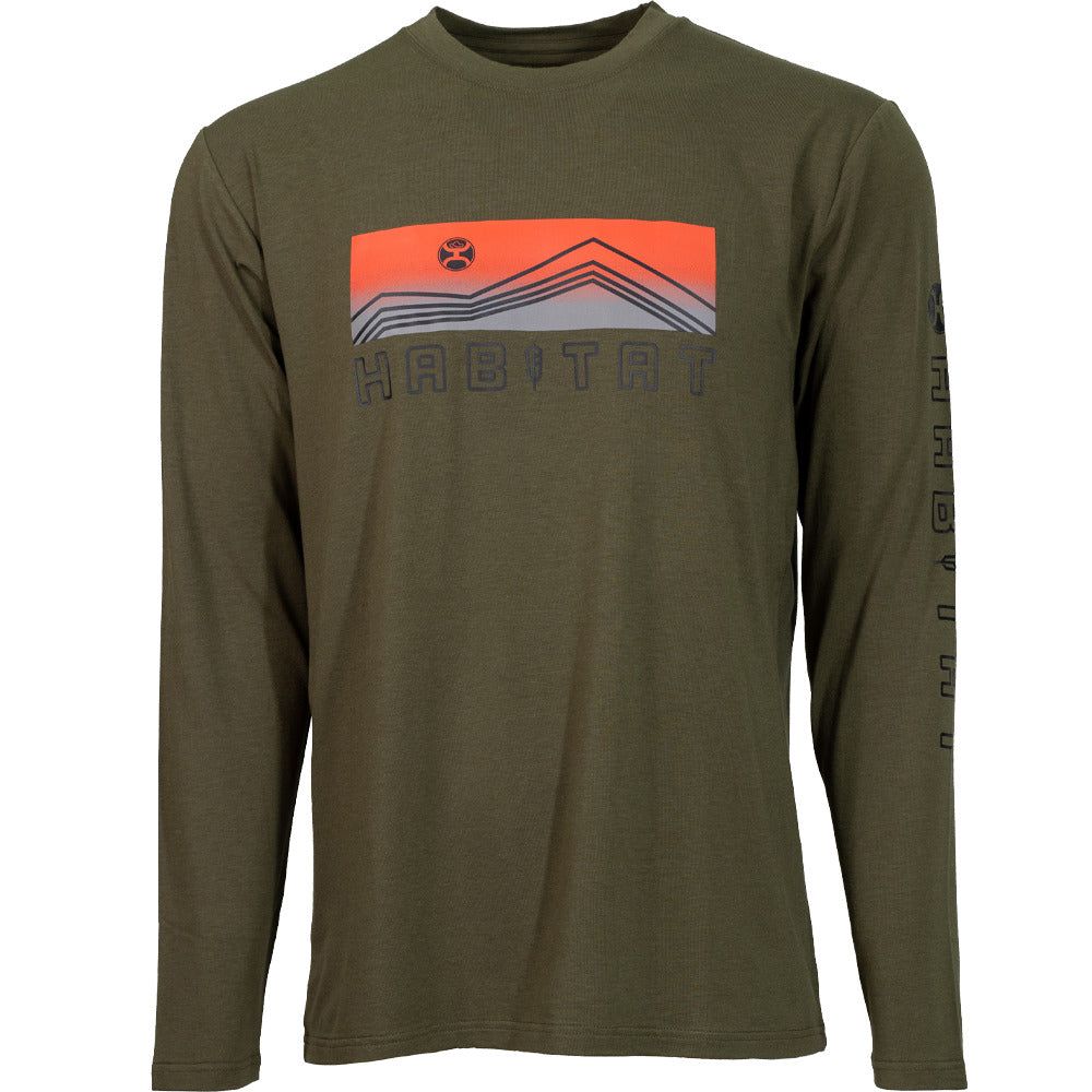 Dusk Habitat Bamboo Long Sleeve in Olive by Hooey HT1620OLV