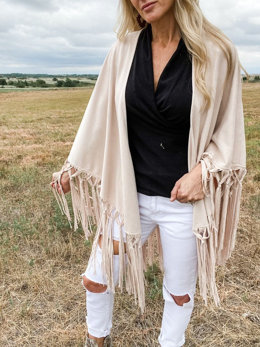 Sierra Shawl in Vintage White by Tasha Polizzi