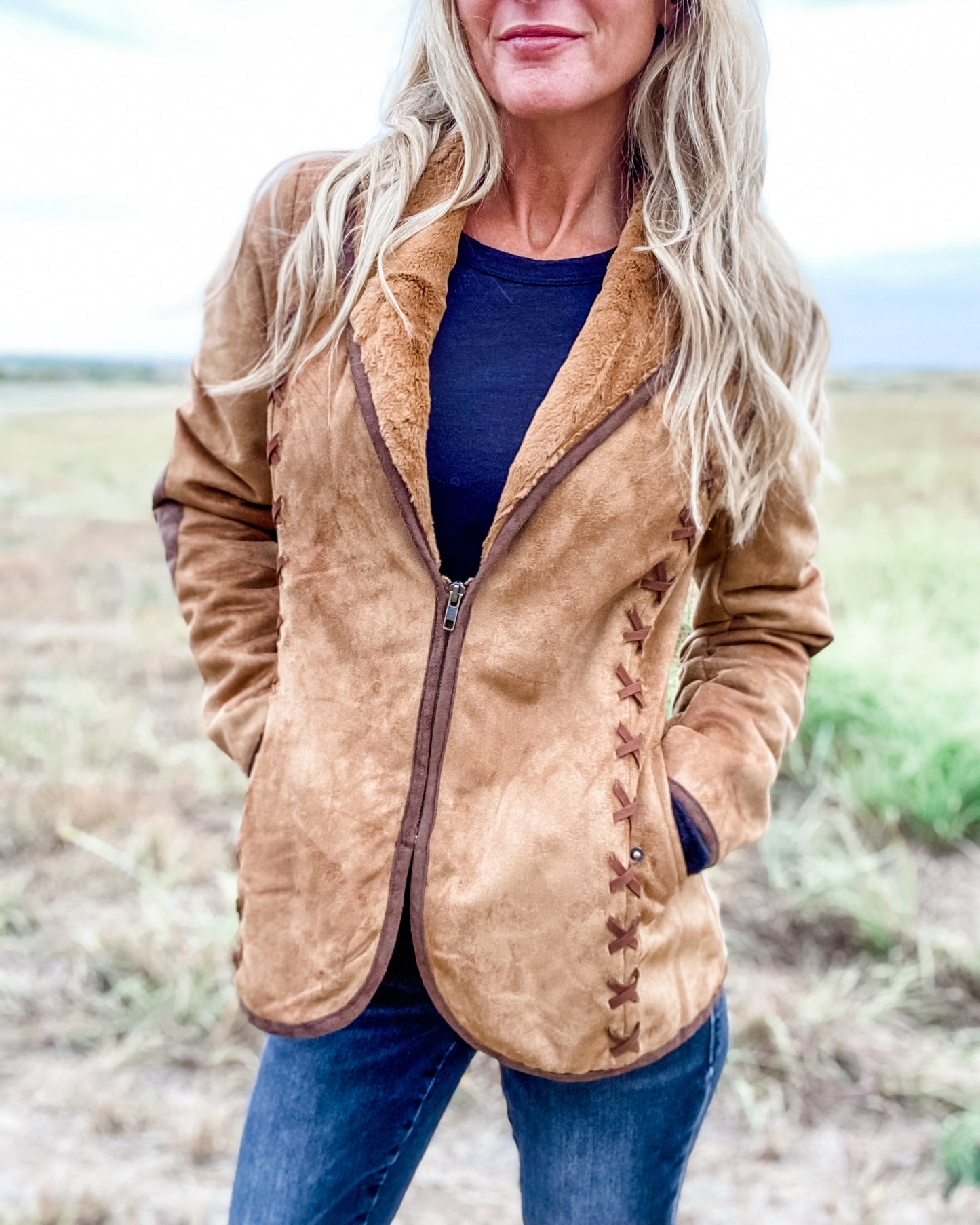 Tasha Polizzi Hacking Jacket In Saddle 341509