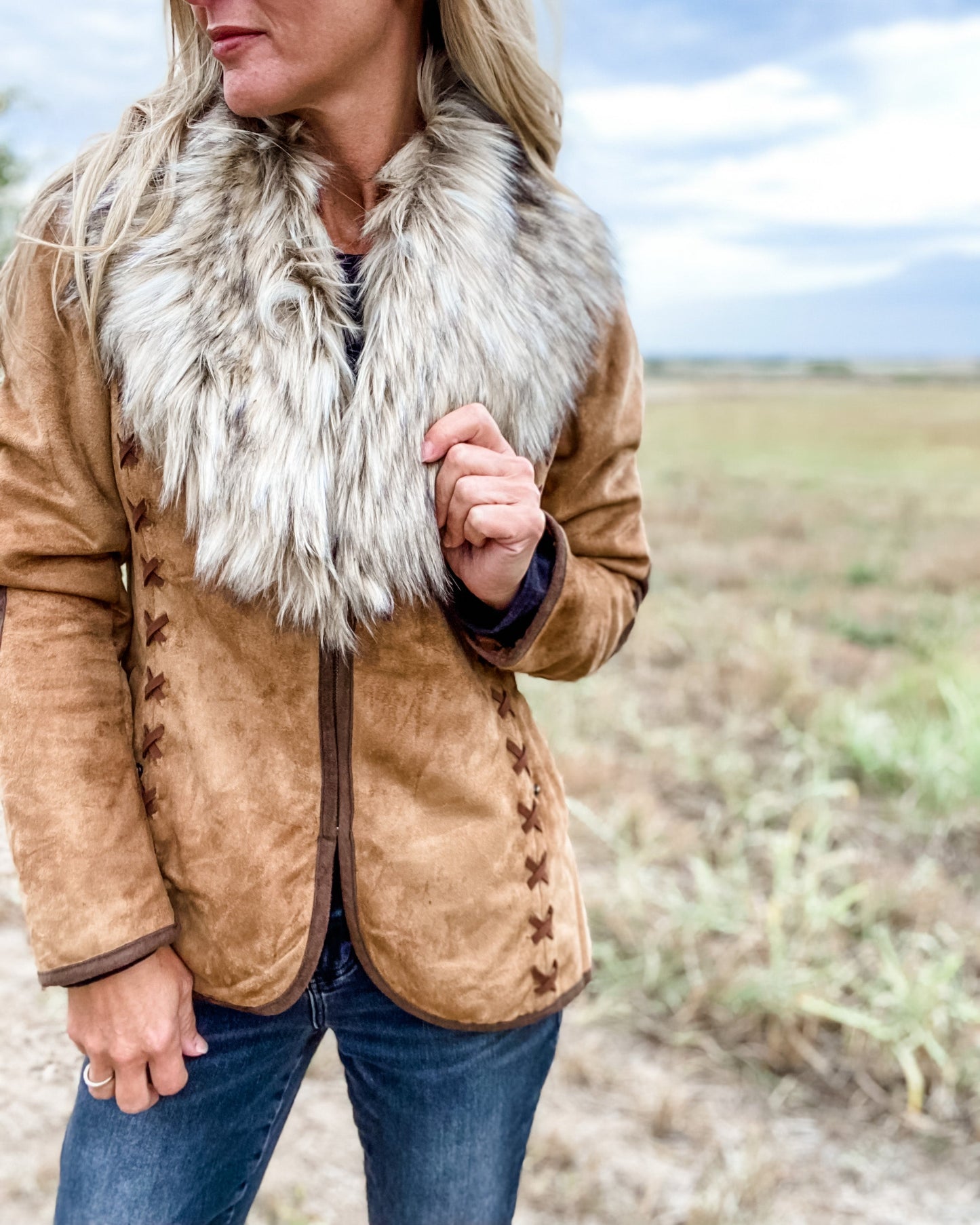 Tasha Polizzi Hacking Jacket In Saddle 341509