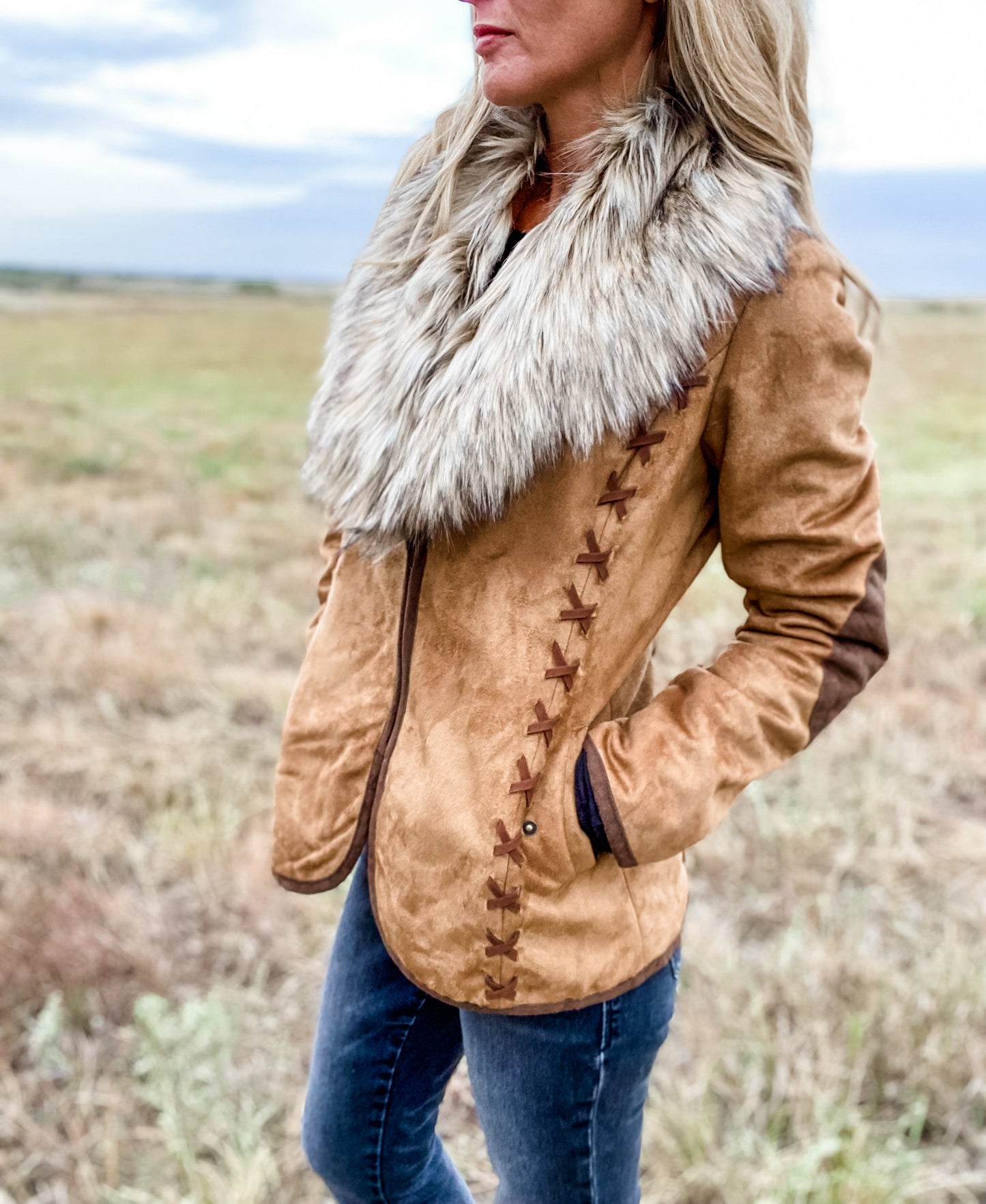 Tasha Polizzi Hacking Jacket In Saddle 341509