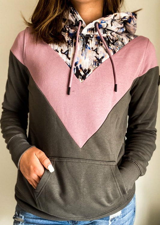 Ladies Berkley Hoody Aztec Purple, Gray Chevron Pattern HH1200AZCH