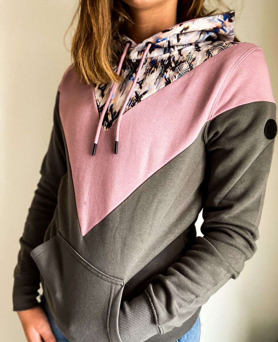 Ladies Berkley Hoody Aztec Purple, Gray Chevron Pattern HH1200AZCH