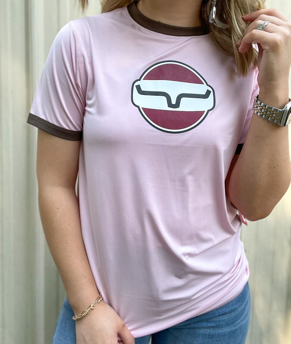 Kimes Ranch Women's Union Made Ringer Tech Tee In Blush