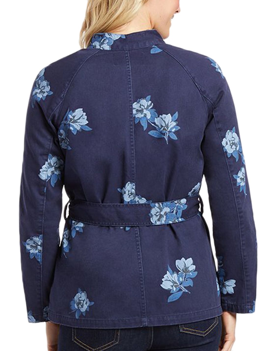 Draper James Floral Field Jacket in Nassau Navy Magnolia Vines