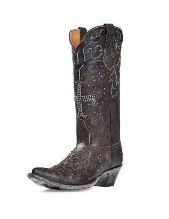 Johnny Ringo Sagrada Collection Black Crackle Boots