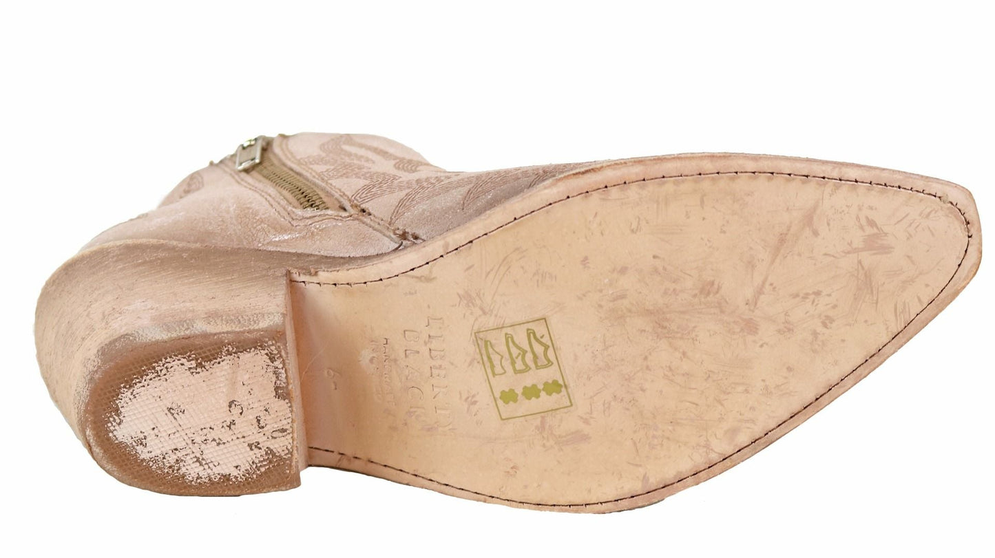 Reba Leather Western Ankle Boot By Liberty Black7129116