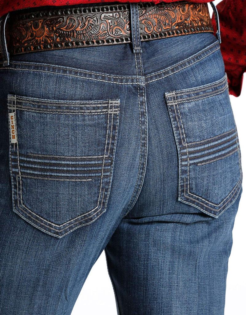 Cinch Men's Ian Stretch Mid Rise Slim Fit Boot Cut Jeans MB55336001