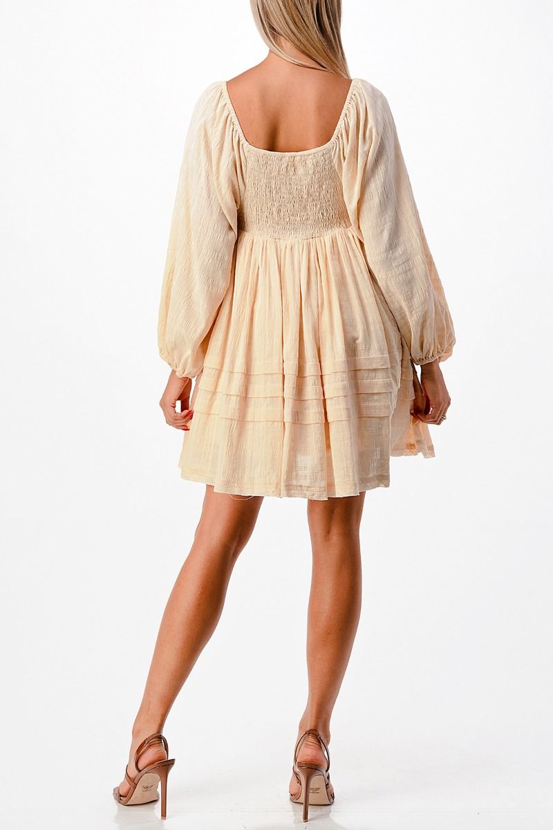 Miss Me Crochet Front Woven Dress